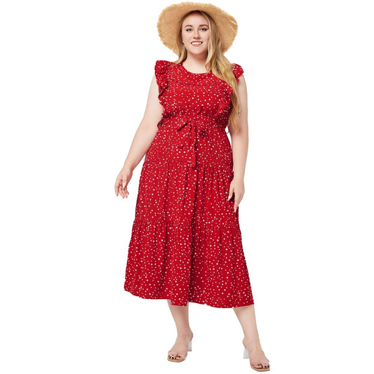 Women's Sleeveless Polka Dot Temperament Dress