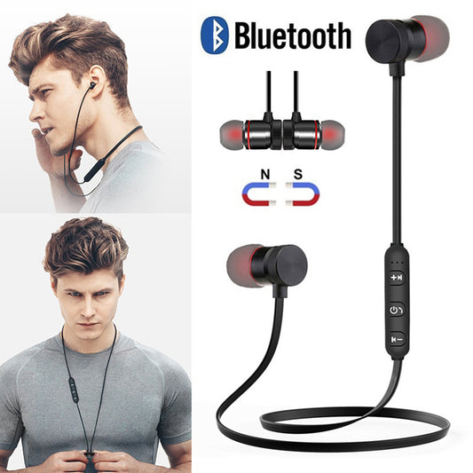 Magnetic Headphones In-Ear Bluetooth Stereo Earphones Headset Wireless Earbuds Random Color